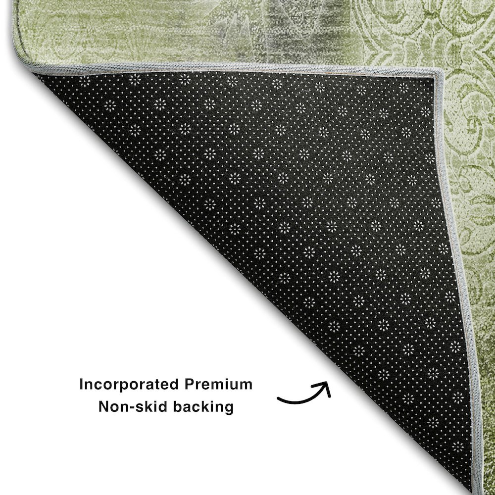 Premium Machine Washable Mayfield  Sage 5' x 7'6" Rug. Picture 2