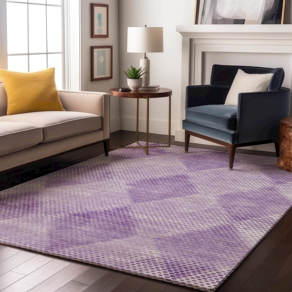 Premium Machine Washable Mayfield  Lavender 9' x 12' Rug. Picture 5