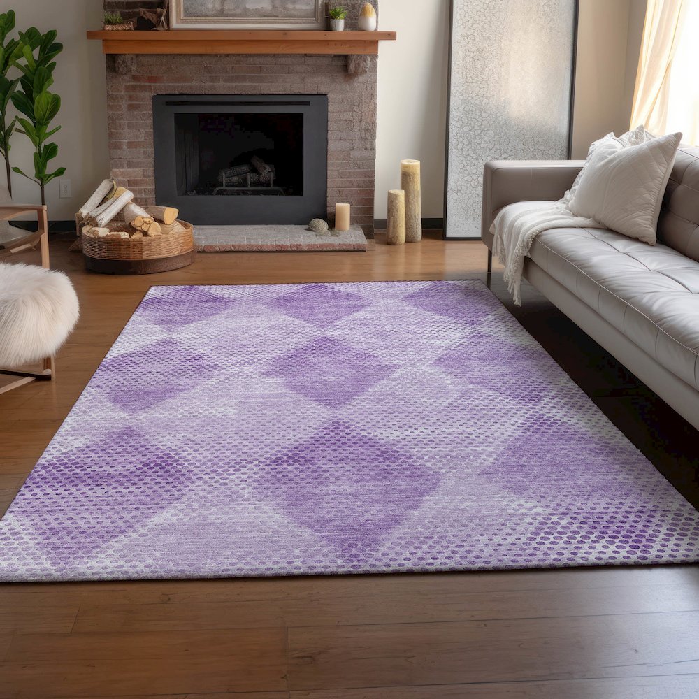 Premium Machine Washable Mayfield  Lavender 9' x 12' Rug. Picture 6