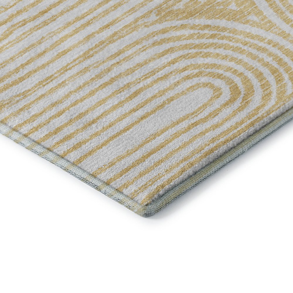 Premium Machine Washable Mayfield  Gold 5' x 7'6" Rug. Picture 3