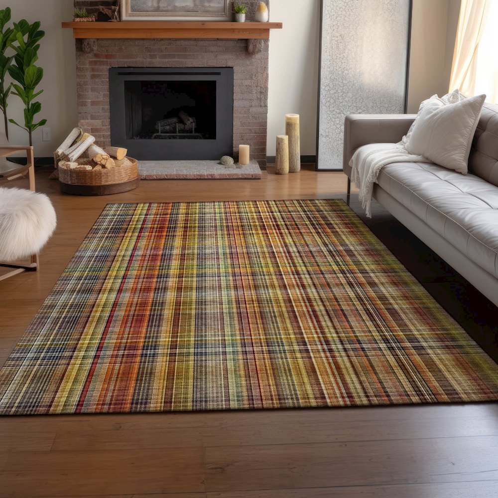 Premium Machine Washable Mayfield  Paprika 9' x 12' Rug. Picture 6