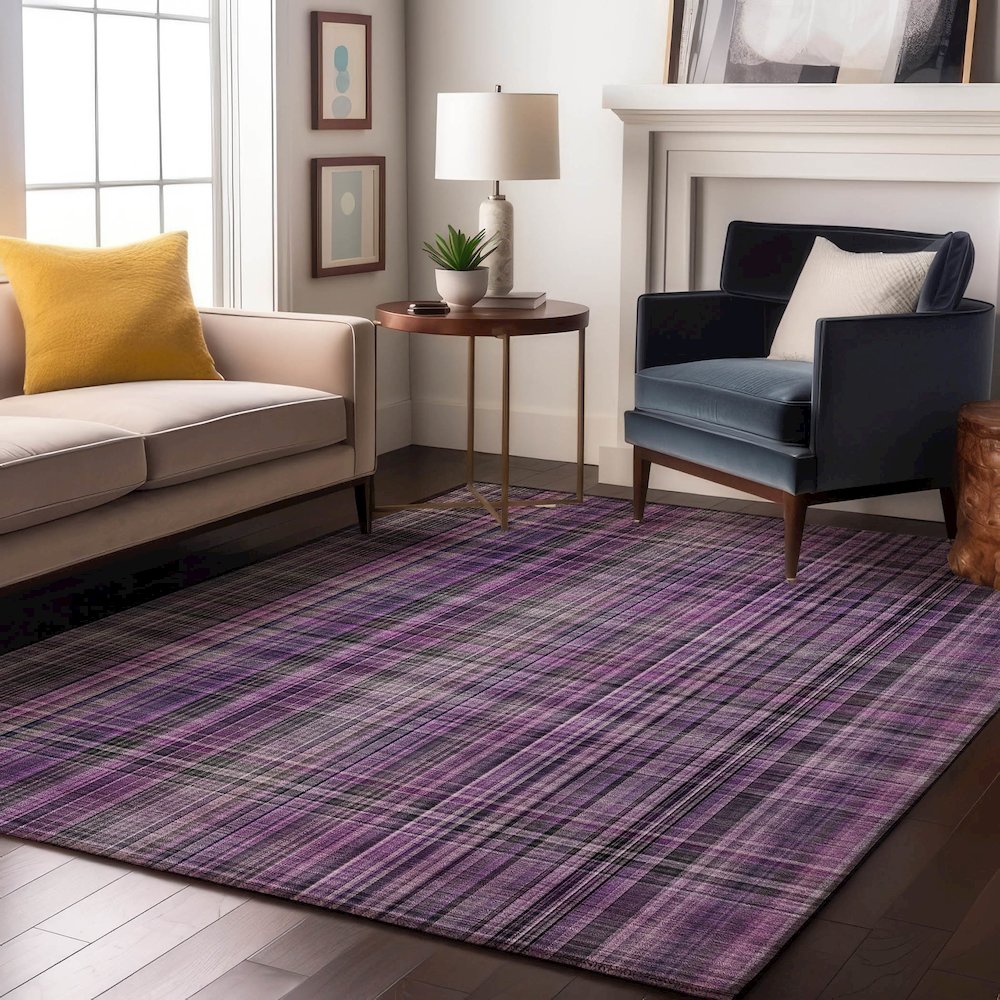 Premium Machine Washable Mayfield  Purple 9' x 12' Rug. Picture 5