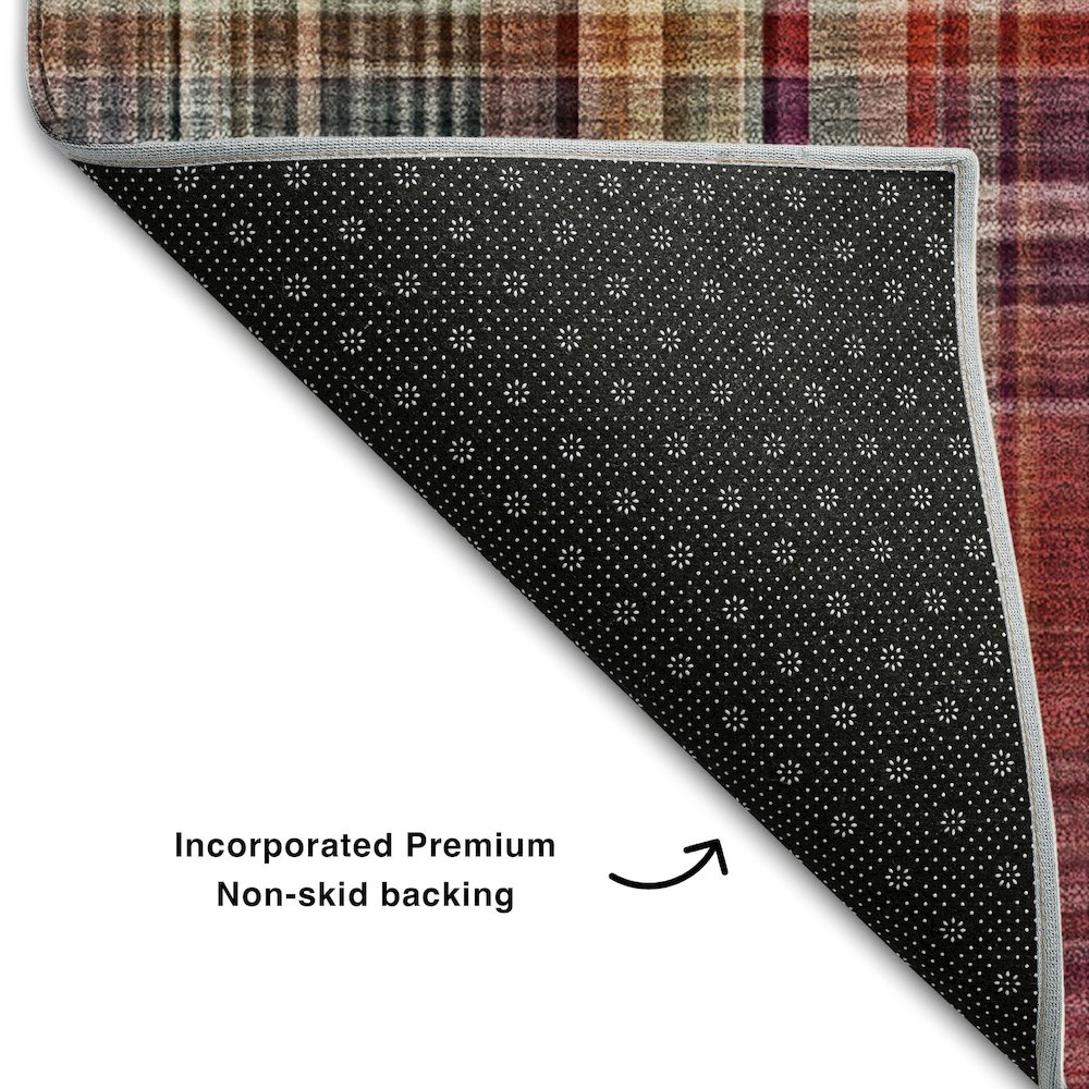 Premium Machine Washable Mayfield  Red 5' x 7'6" Rug. Picture 2