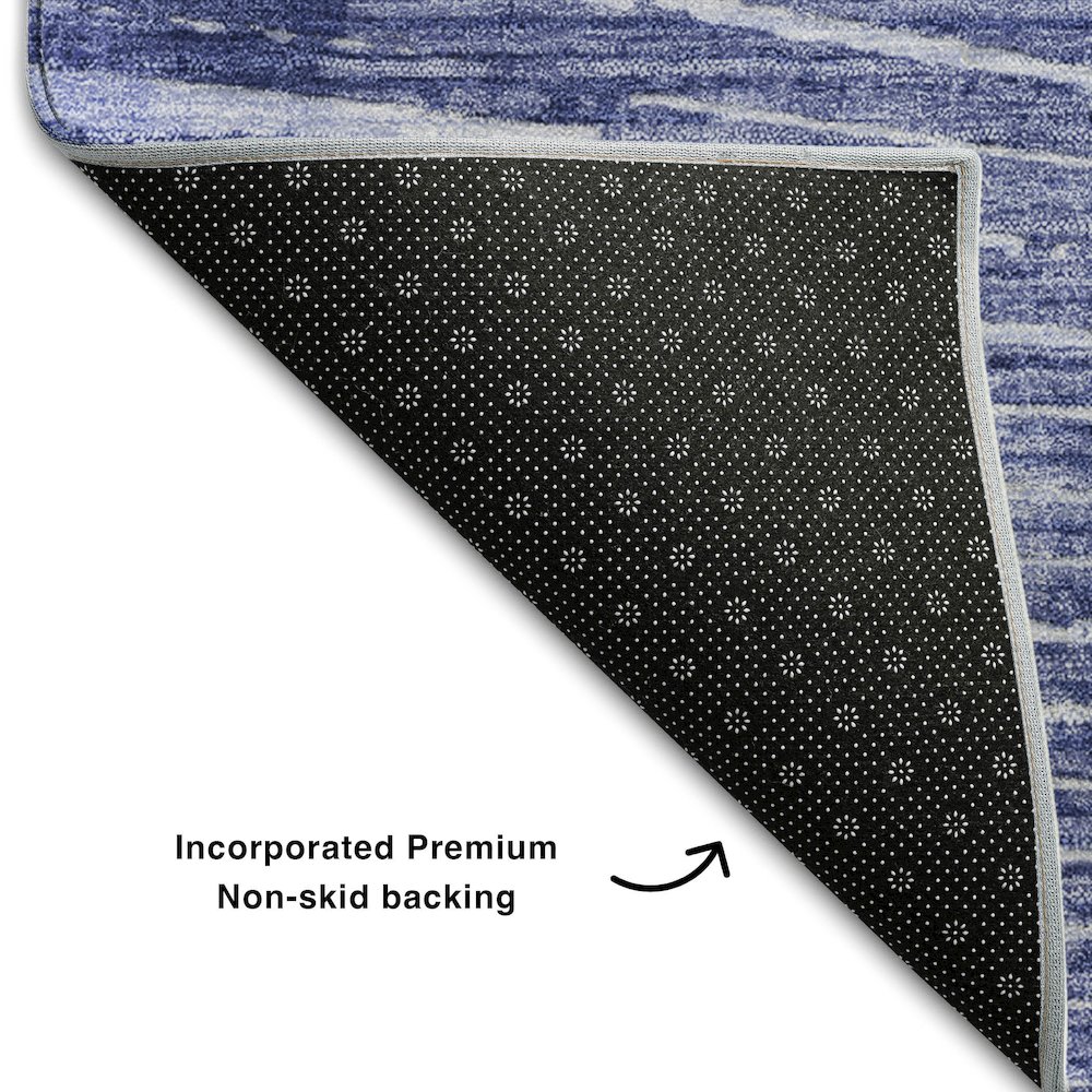 Premium Machine Washable Mayfield  Navy 5' x 7'6" Rug. Picture 2