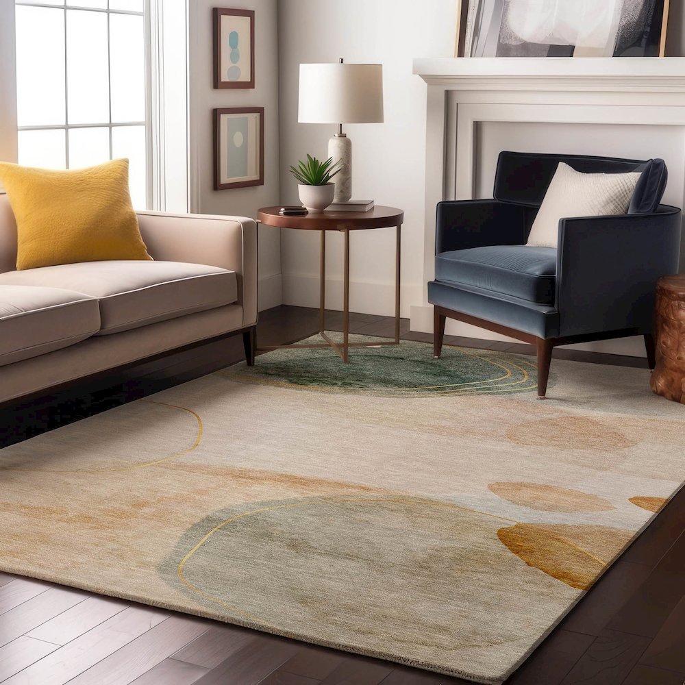 Premium Machine Washable Mayfield  Beige 9' x 12' Rug. Picture 5