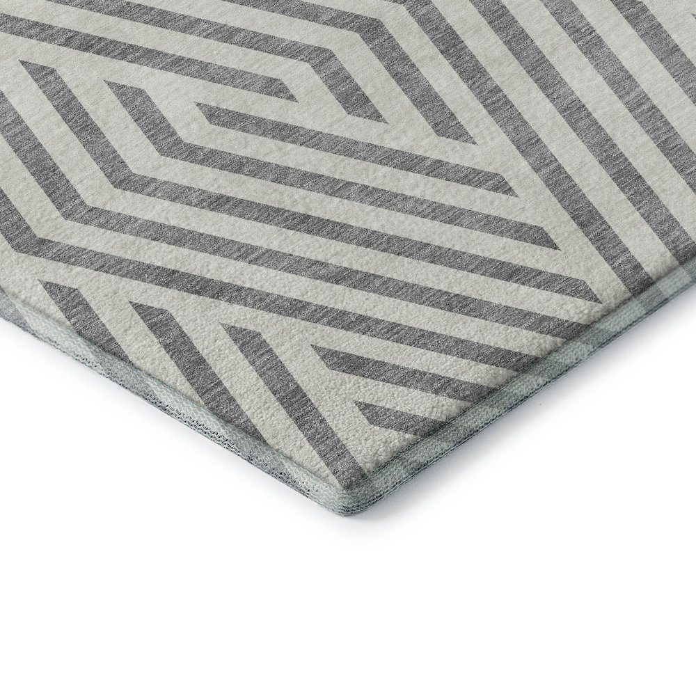 Premium Machine Washable Mayfield  Gray 5' x 7'6" Rug. Picture 3