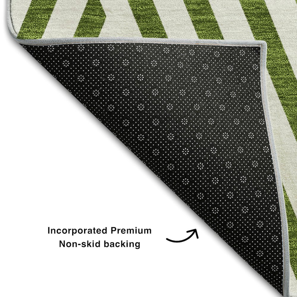 Premium Machine Washable Mayfield  Olive 5' x 7'6" Rug. Picture 2
