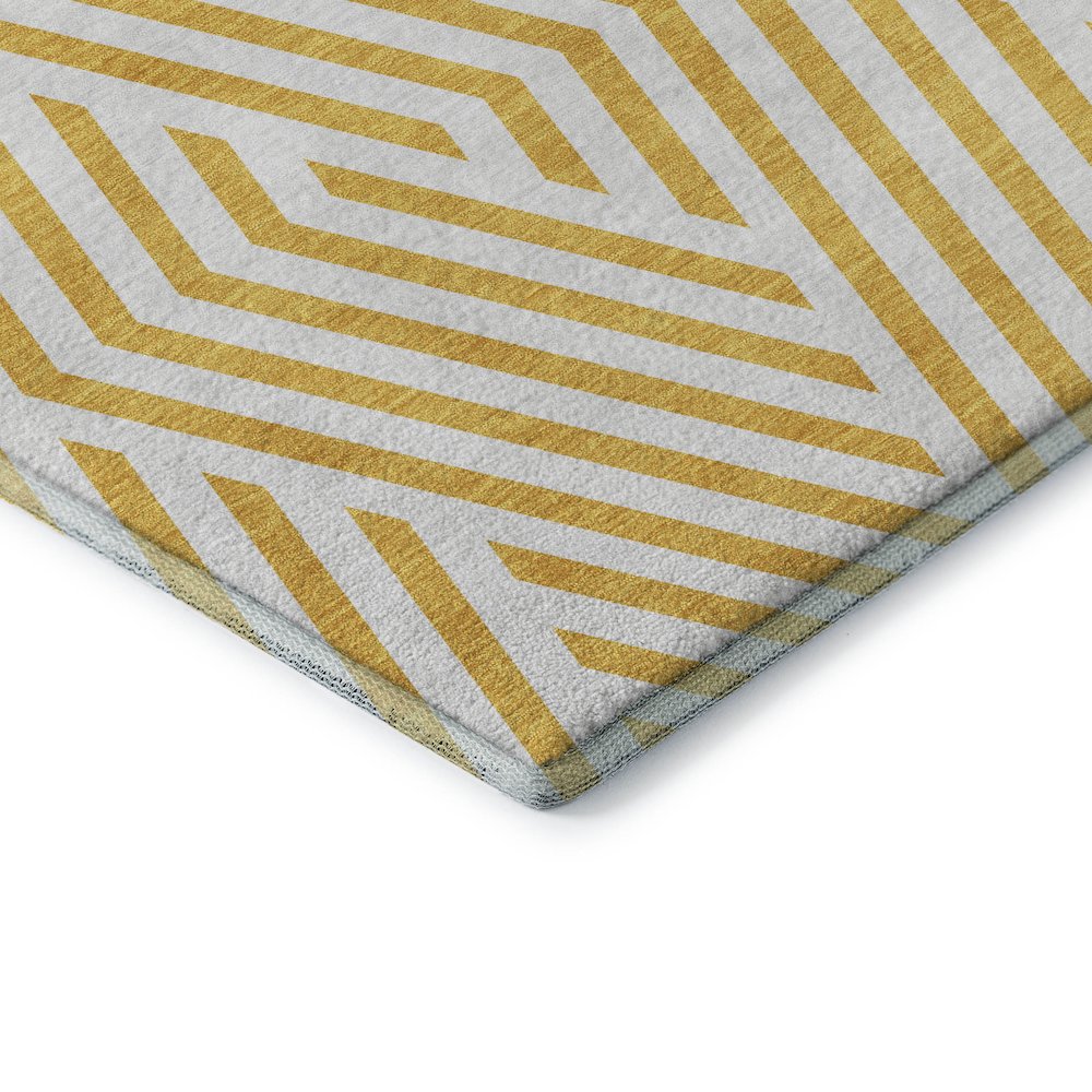 Premium Machine Washable Mayfield  Yellow 5' x 7'6" Rug. Picture 3