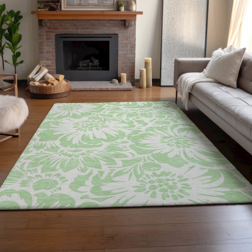 Premium Machine Washable Mayfield  Mint 9' x 12' Rug. Picture 6