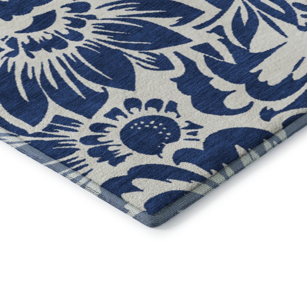Premium Machine Washable Mayfield  Navy 5' x 7'6" Rug. Picture 3