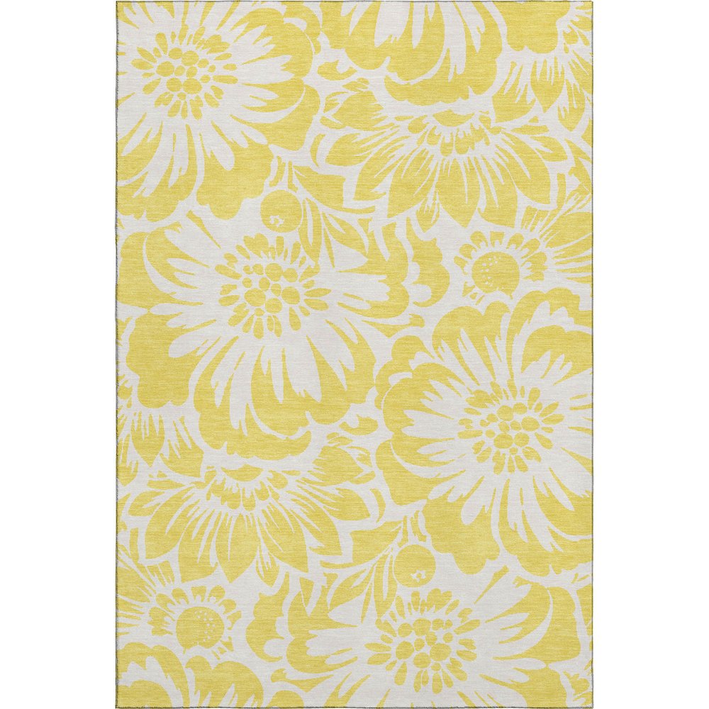 Premium Machine Washable Mayfield  Yellow 9' x 12' Rug. Picture 1