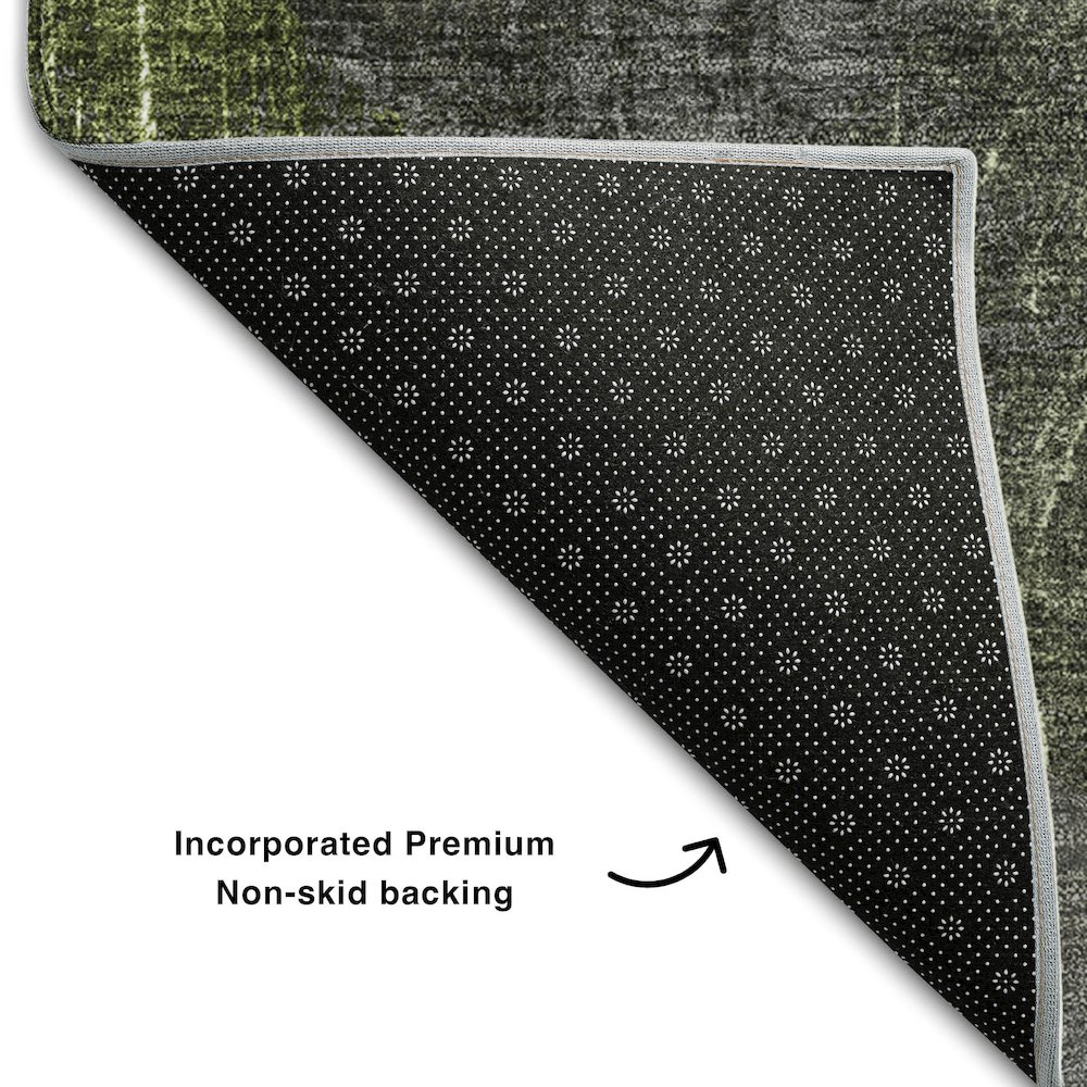 Premium Machine Washable Mayfield  Green 5' x 7'6" Rug. Picture 2