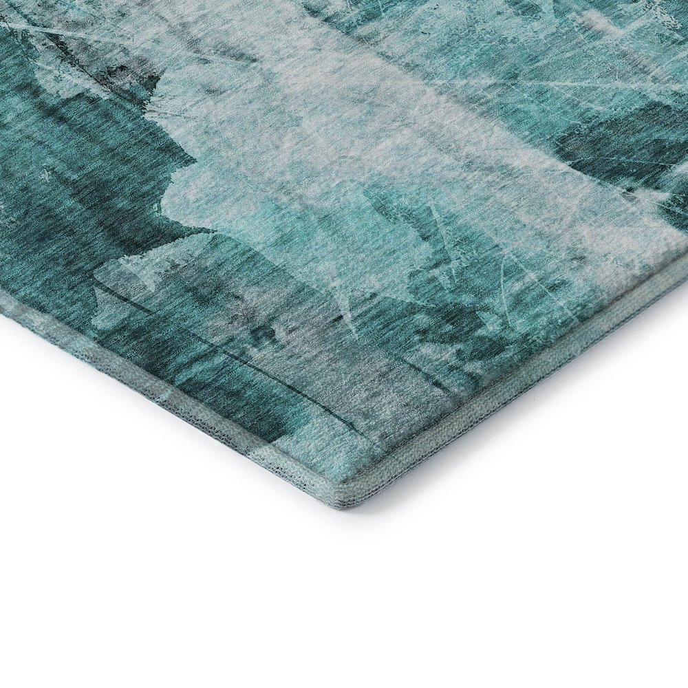 Premium Machine Washable Mayfield  Teal 5' x 7'6" Rug. Picture 3
