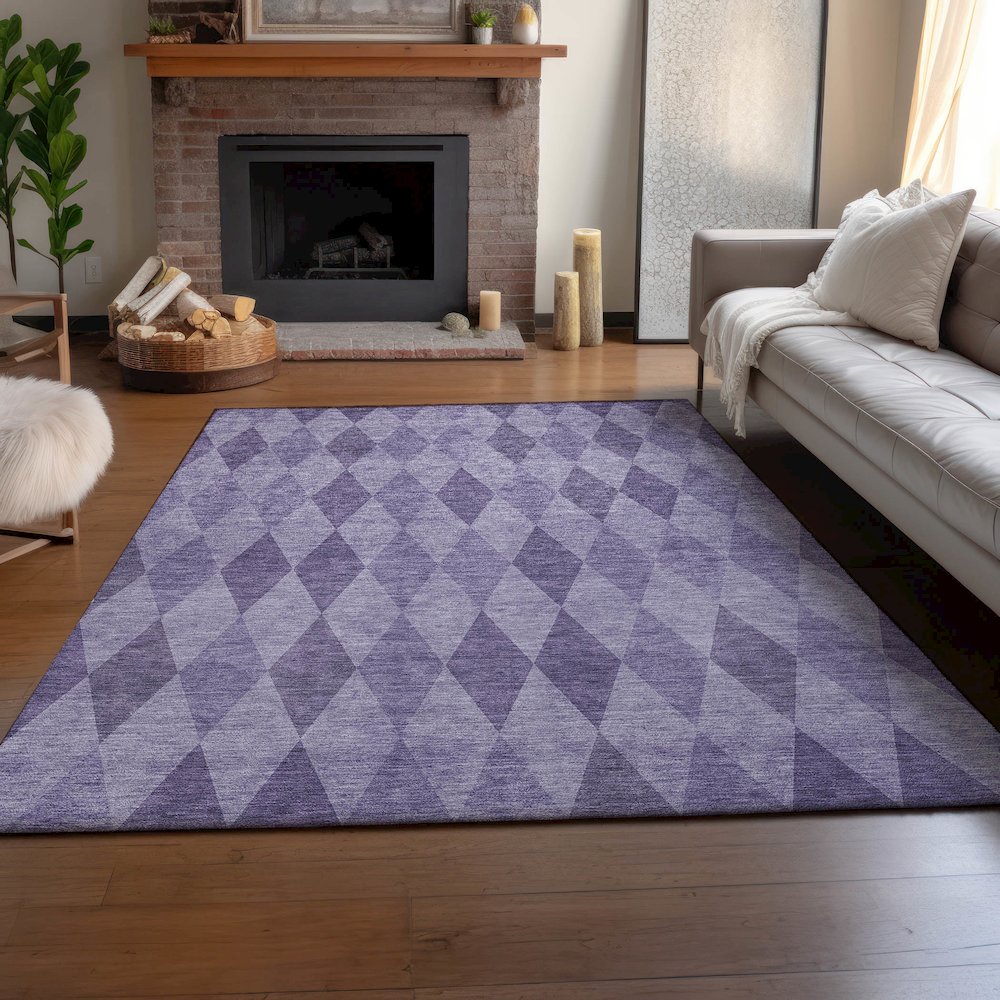 Premium Machine Washable Mayfield  Purple 9' x 12' Rug. Picture 6