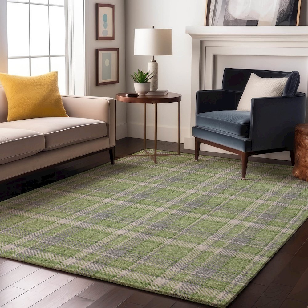 Premium Machine Washable Mayfield  Green 9' x 12' Rug. Picture 5