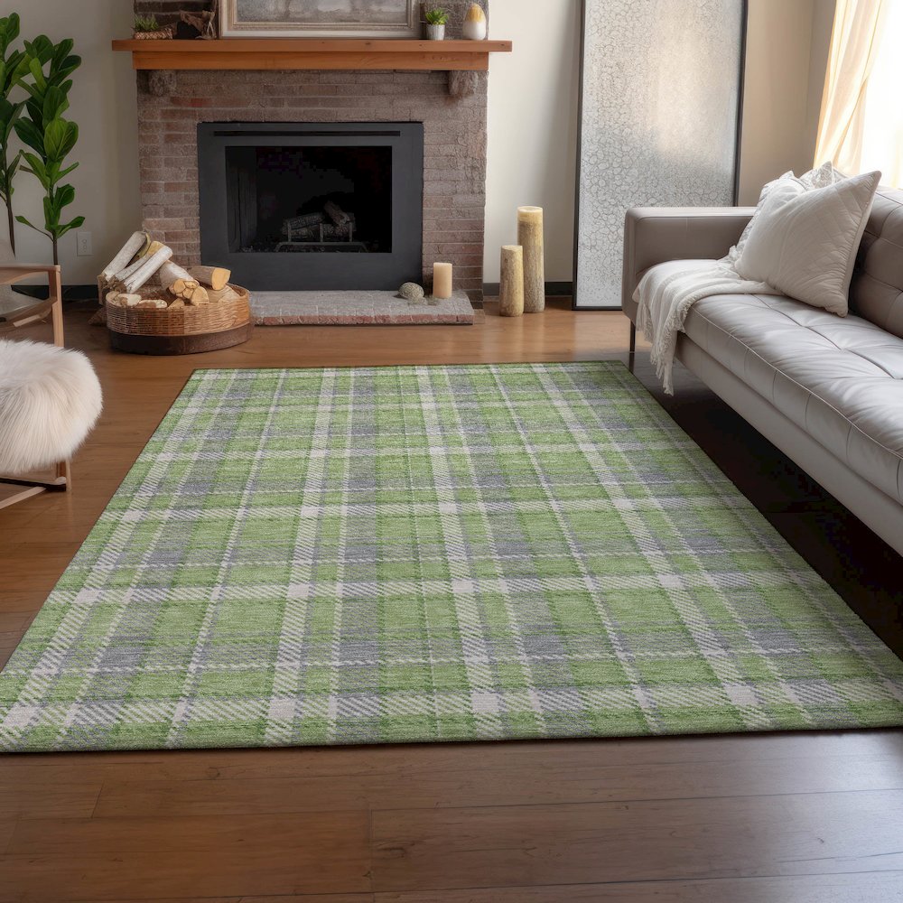 Premium Machine Washable Mayfield  Green 9' x 12' Rug. Picture 6