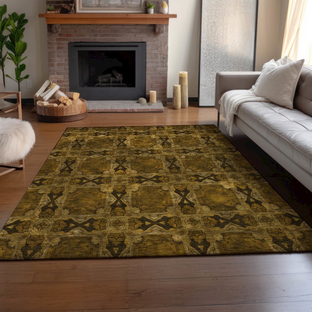 Premium Machine Washable Mayfield  Chocolate 9' x 12' Rug. Picture 6