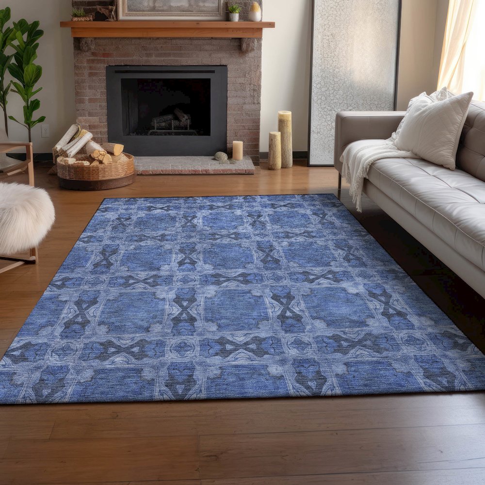 Premium Machine Washable Mayfield  Denim 9' x 12' Rug. Picture 6