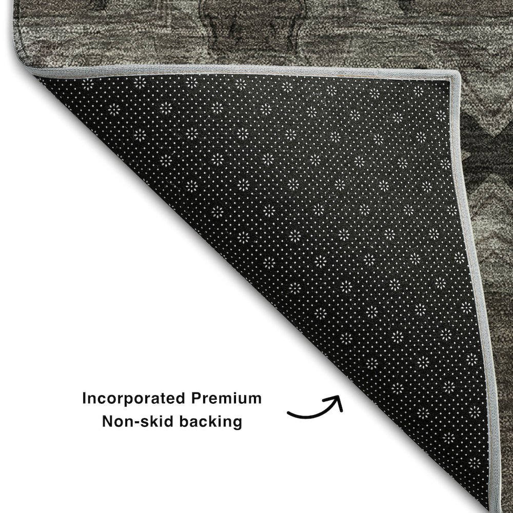 Premium Machine Washable Mayfield  Gray 5' x 7'6" Rug. Picture 2