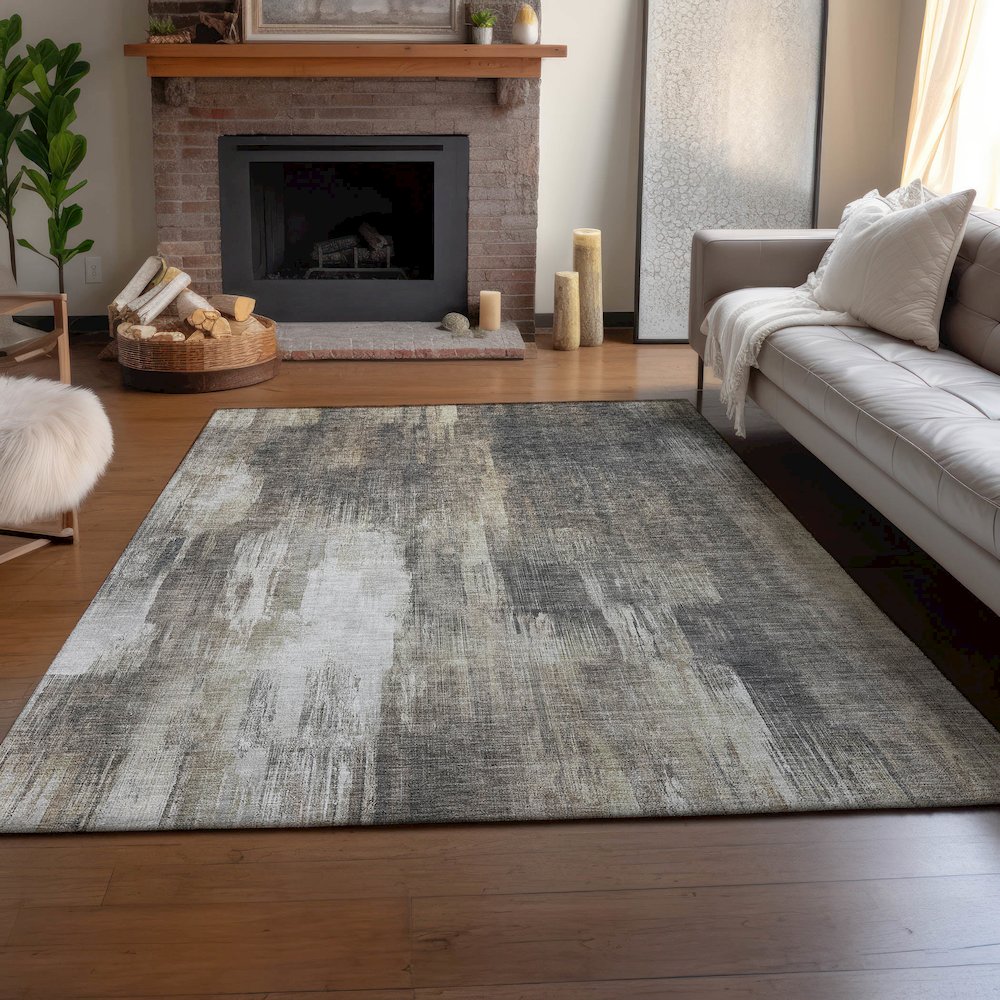 Premium Machine Washable Mayfield  Taupe 9' x 12' Rug. Picture 6