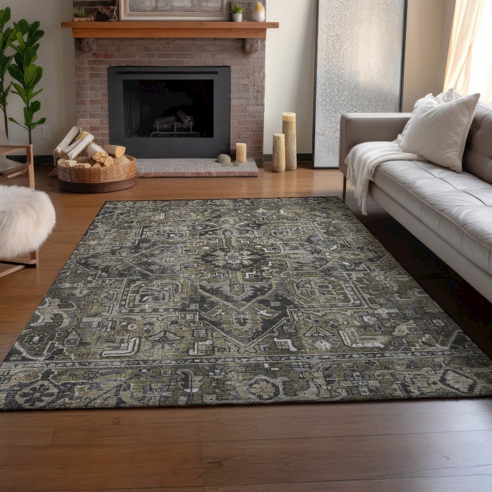 Premium Machine Washable Mayfield  Taupe 9' x 12' Rug. Picture 6