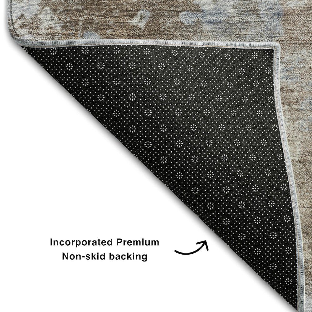 Premium Machine Washable Mayfield  Brown 5' x 7'6" Rug. Picture 2