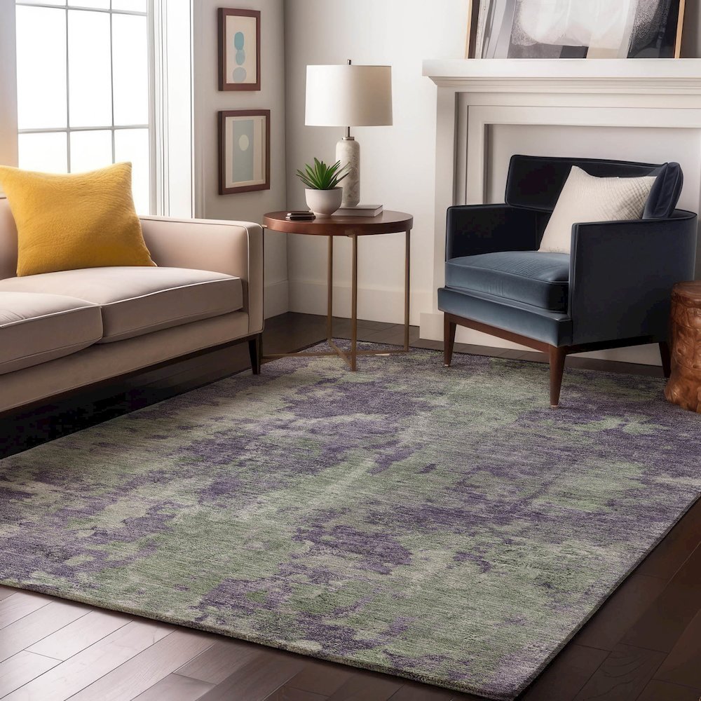 Premium Machine Washable Mayfield  Purple 9' x 12' Rug. Picture 5
