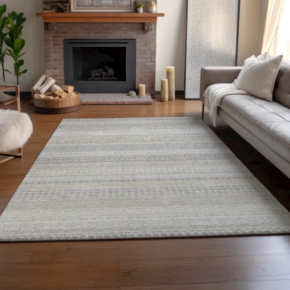 Premium Machine Washable Mayfield  Ivory 9' x 12' Rug. Picture 6