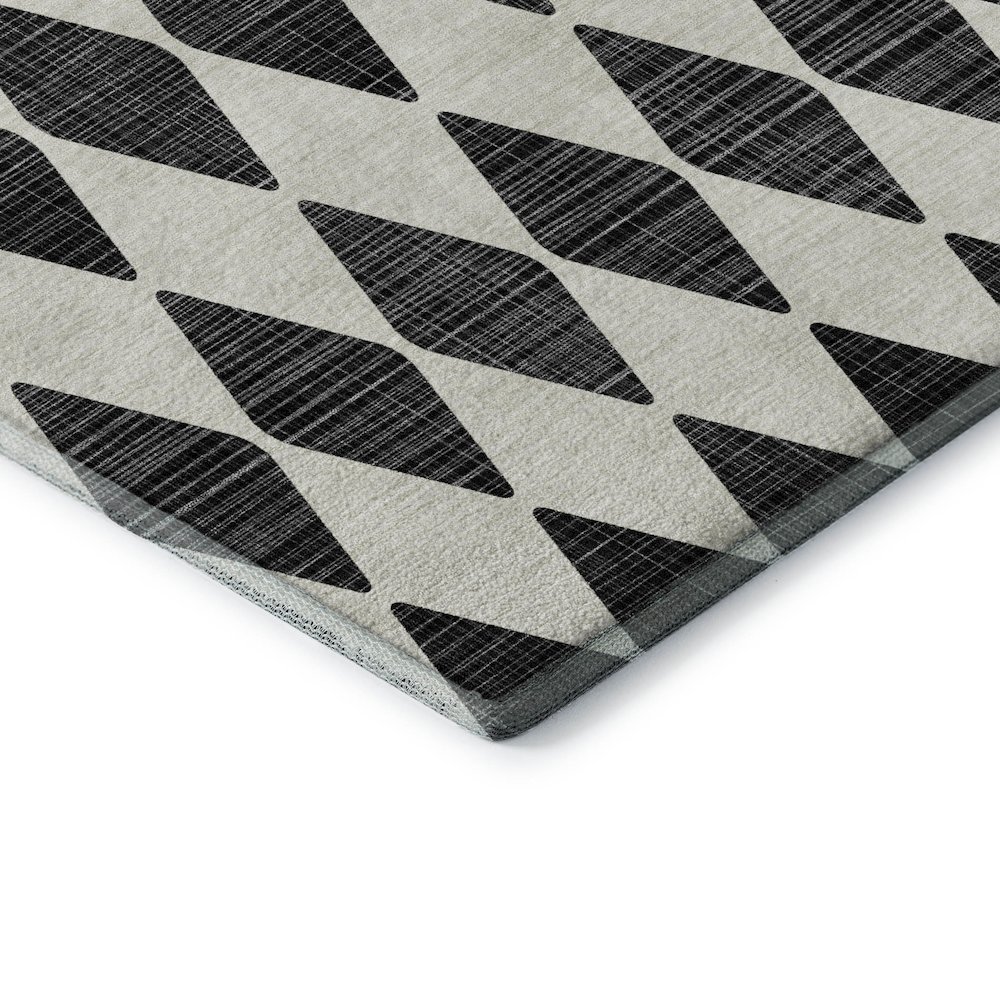 Premium Machine Washable Mayfield  Black 5' x 7'6" Rug. Picture 3