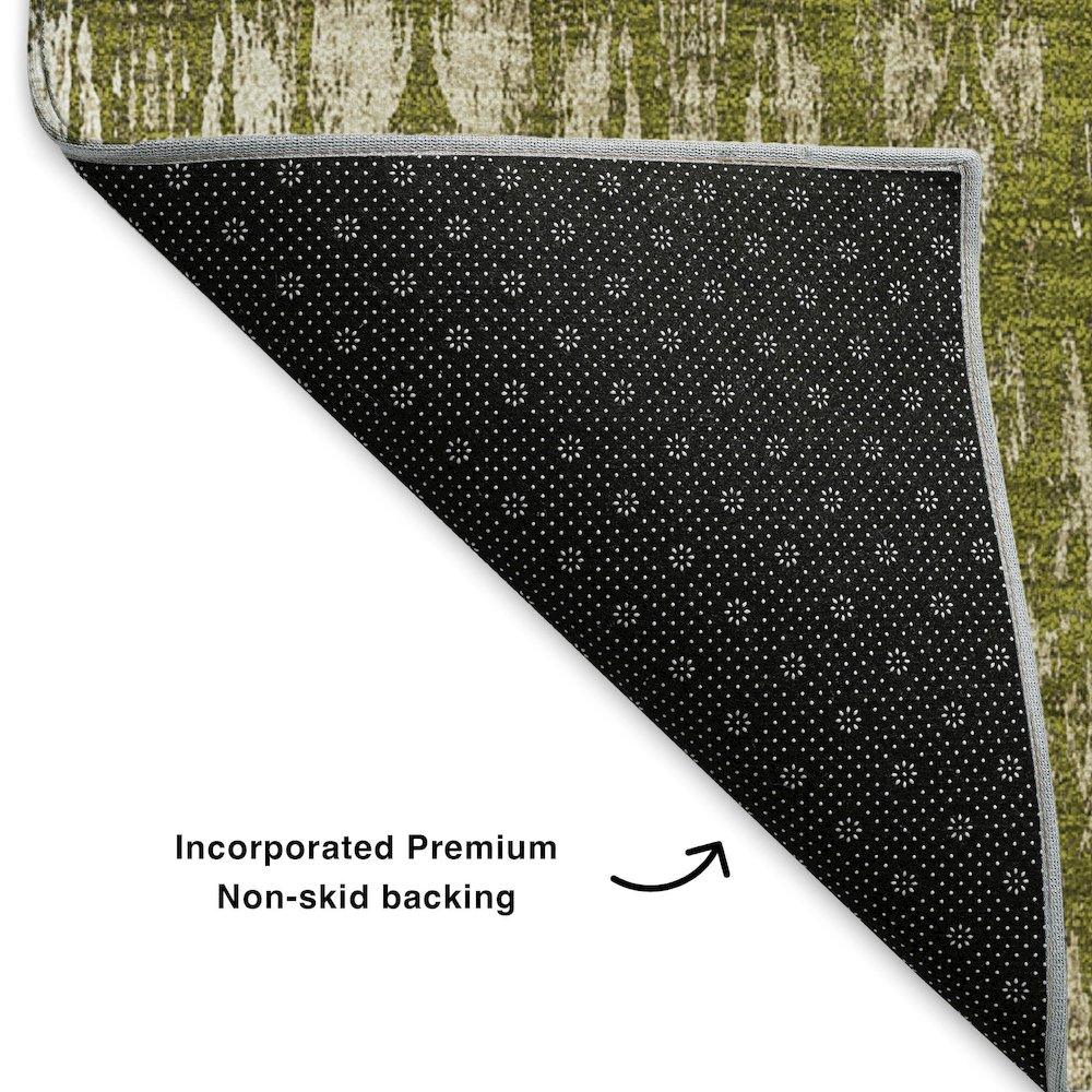 Premium Machine Washable Mayfield  Olive 5' x 7'6" Rug. Picture 2