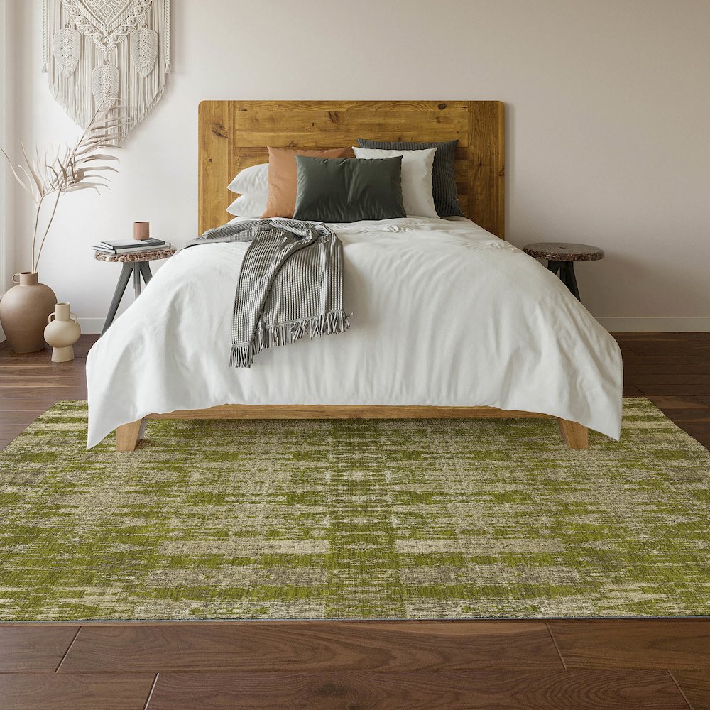Premium Machine Washable Mayfield  Olive 9' x 12' Rug. Picture 6