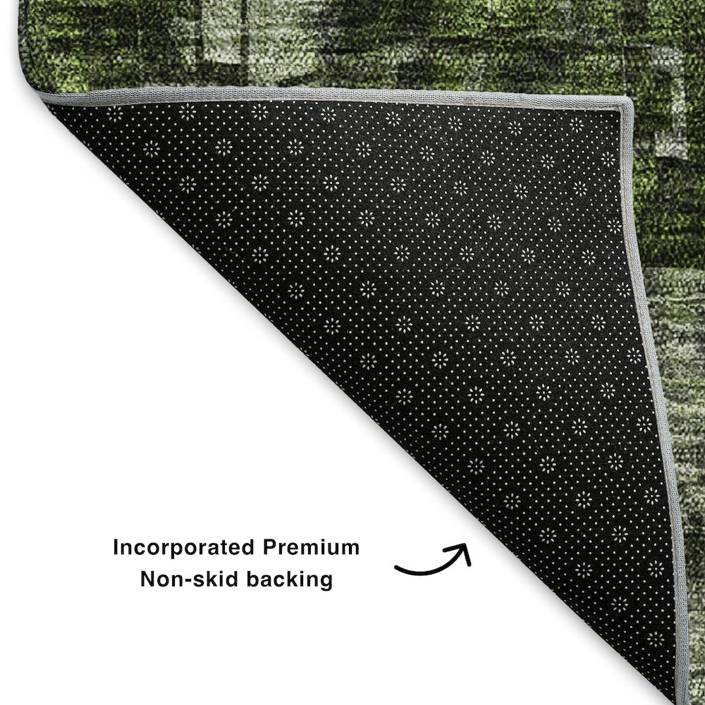 Premium Machine Washable Mayfield  Green 5' x 7'6" Rug. Picture 2