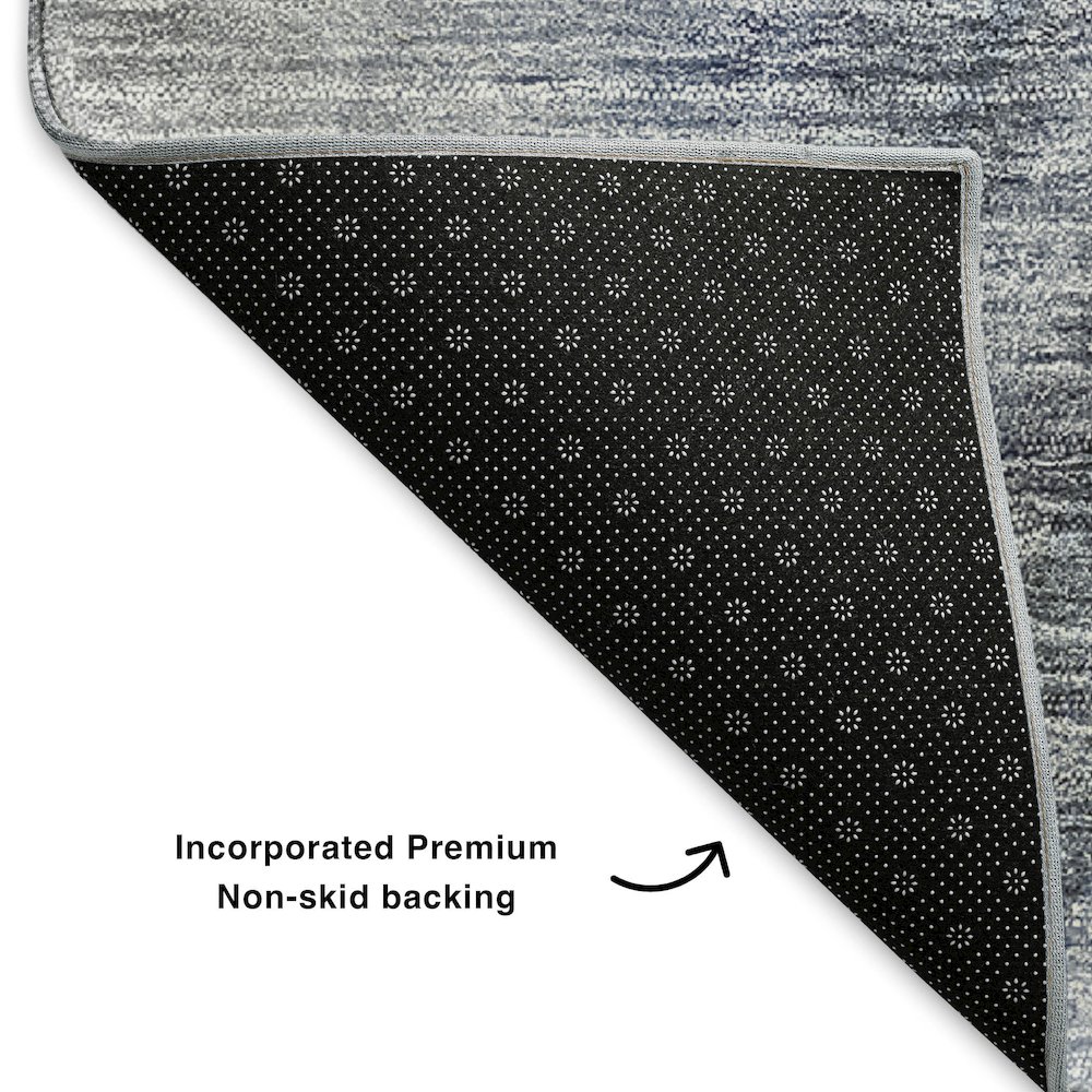 Premium Machine Washable Mayfield  Blue 5' x 7'6" Rug. Picture 2