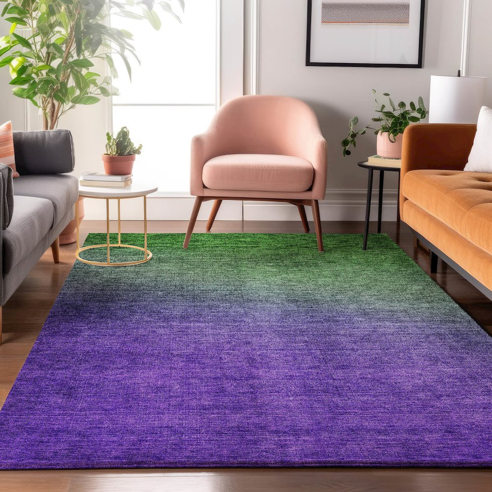 Premium Machine Washable Mayfield  Green 9' x 12' Rug. Picture 5