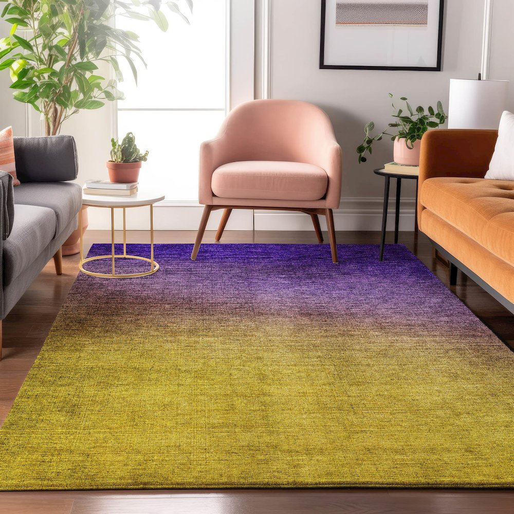 Premium Machine Washable Mayfield  Purple 9' x 12' Rug. Picture 5