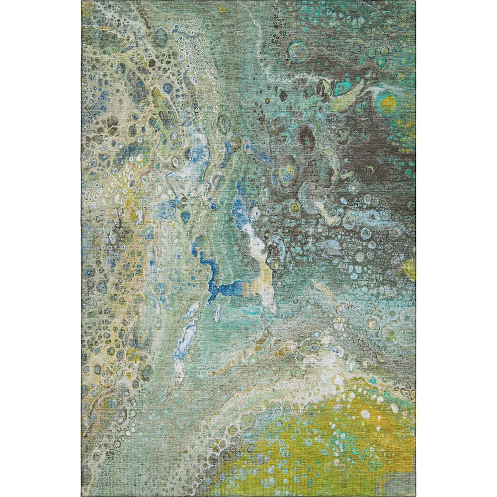 Premium Machine Washable Mayfield  Teal 9' x 12' Rug. Picture 1