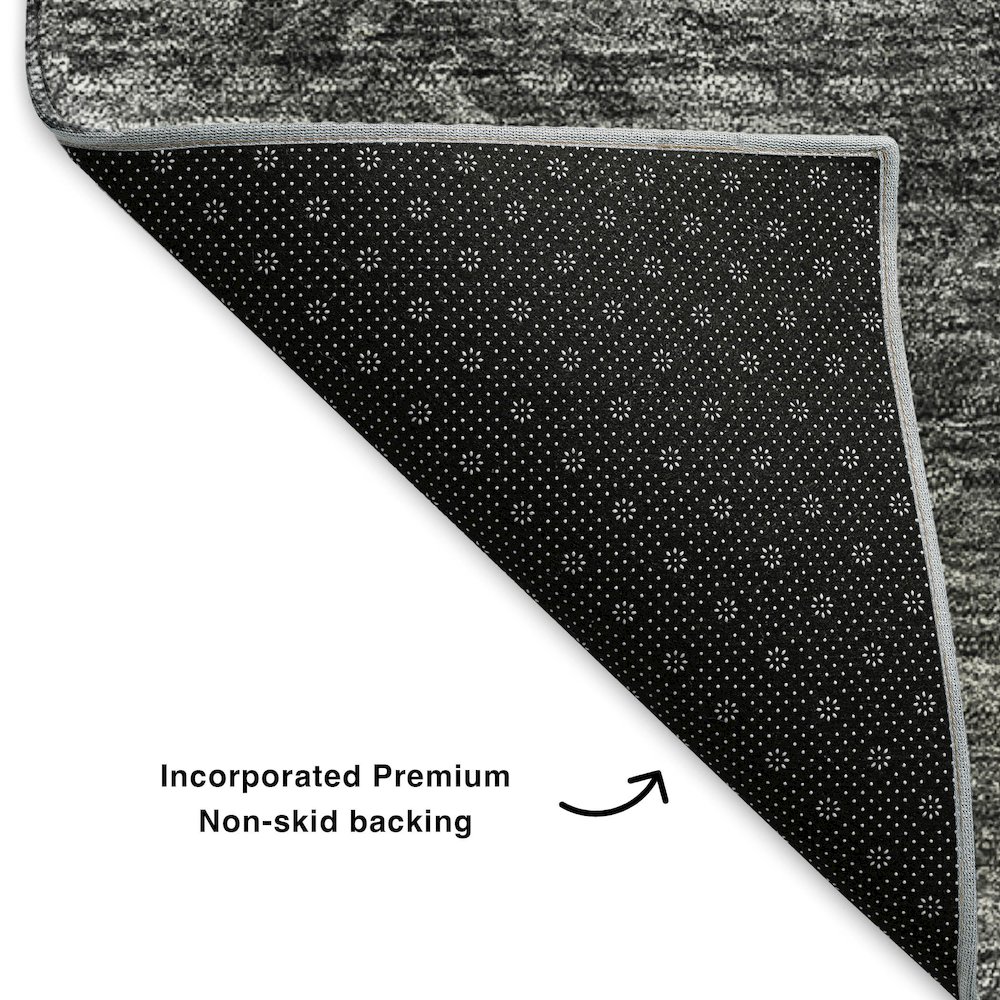 Premium Machine Washable Mayfield  Gray 5' x 7'6" Rug. Picture 2