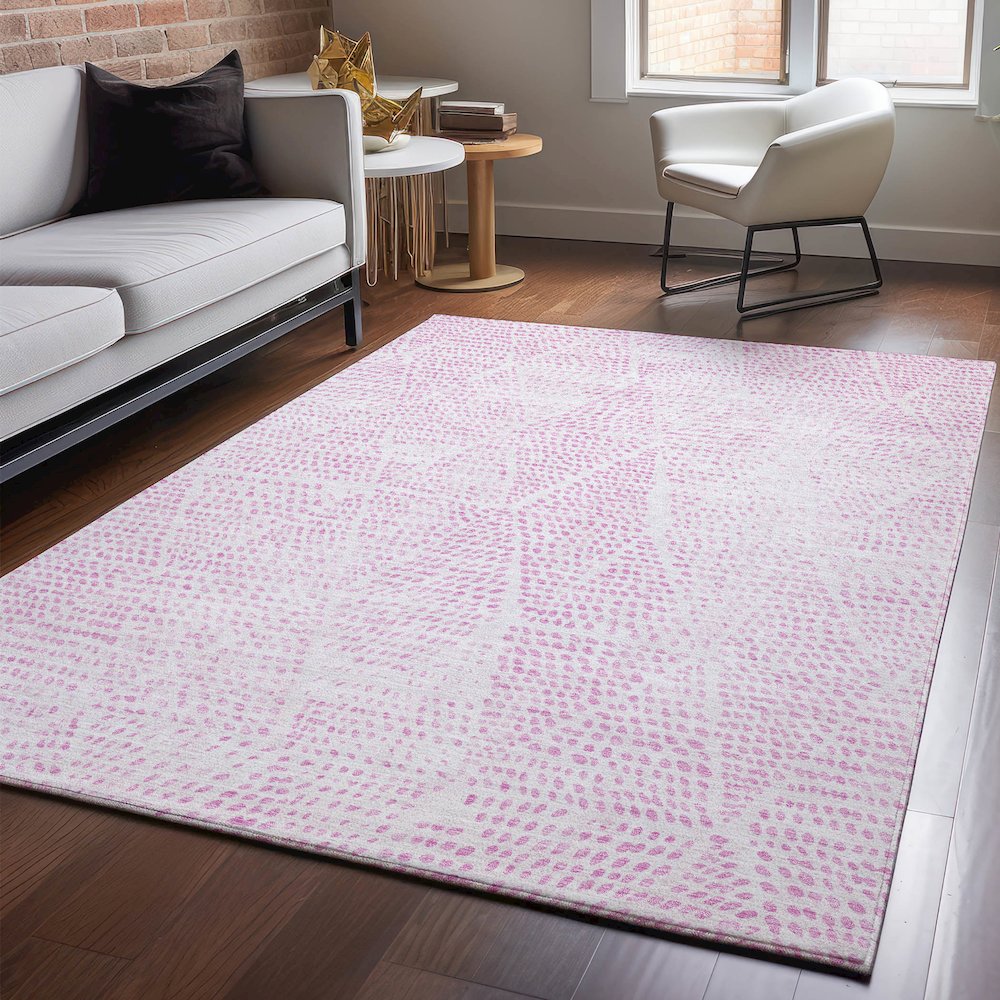 Premium Machine Washable Mayfield  Pink 9' x 12' Rug. Picture 5