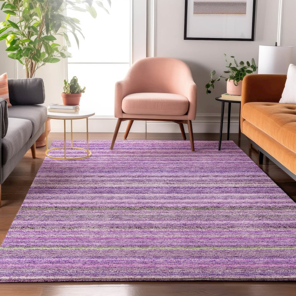 Premium Machine Washable Mayfield  Purple 9' x 12' Rug. Picture 5