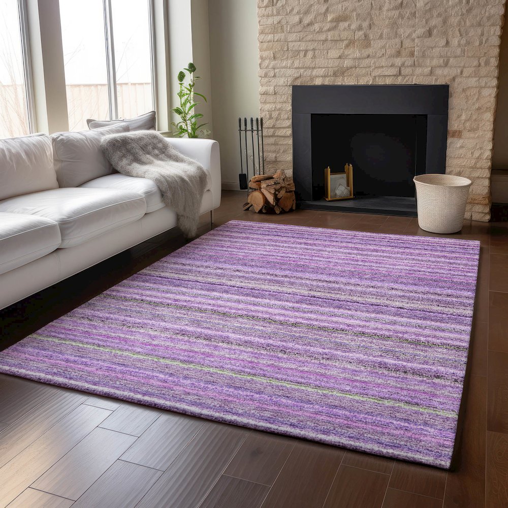 Premium Machine Washable Mayfield  Purple 9' x 12' Rug. Picture 6