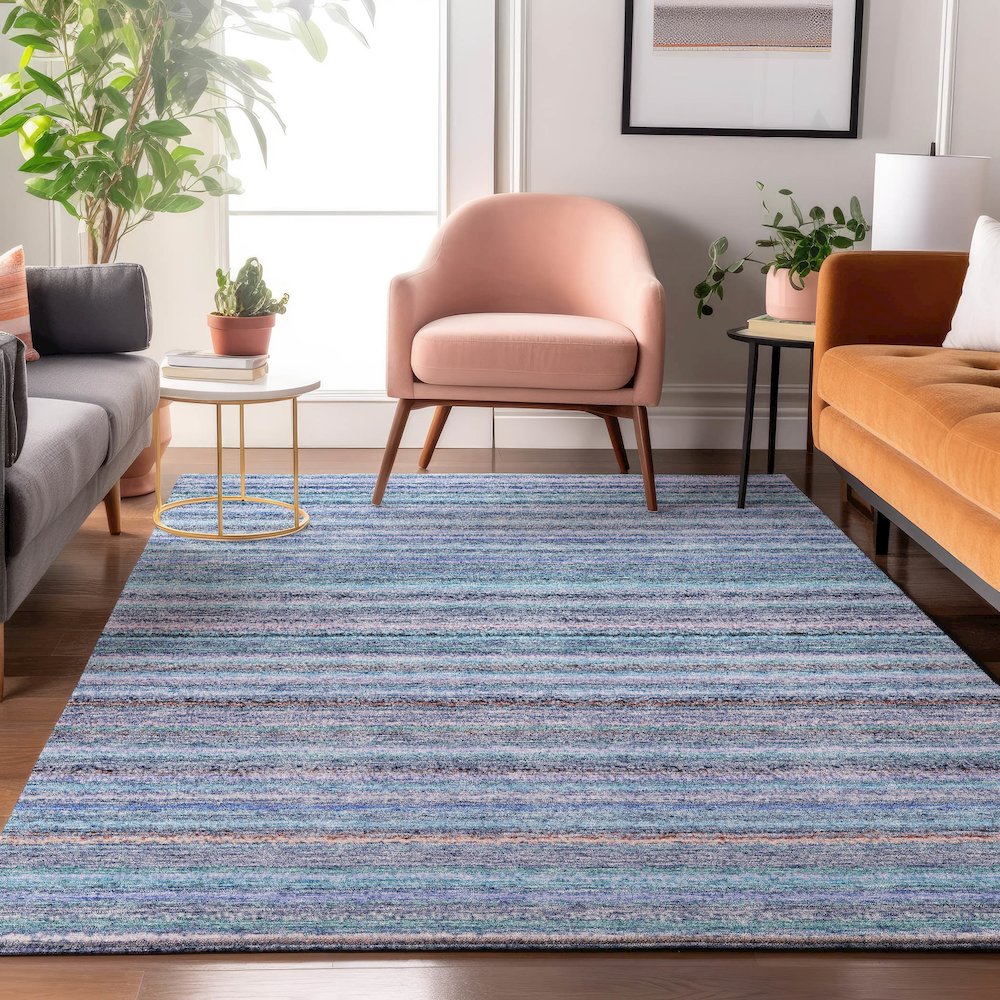 Premium Machine Washable Mayfield  Sky 9' x 12' Rug. Picture 5