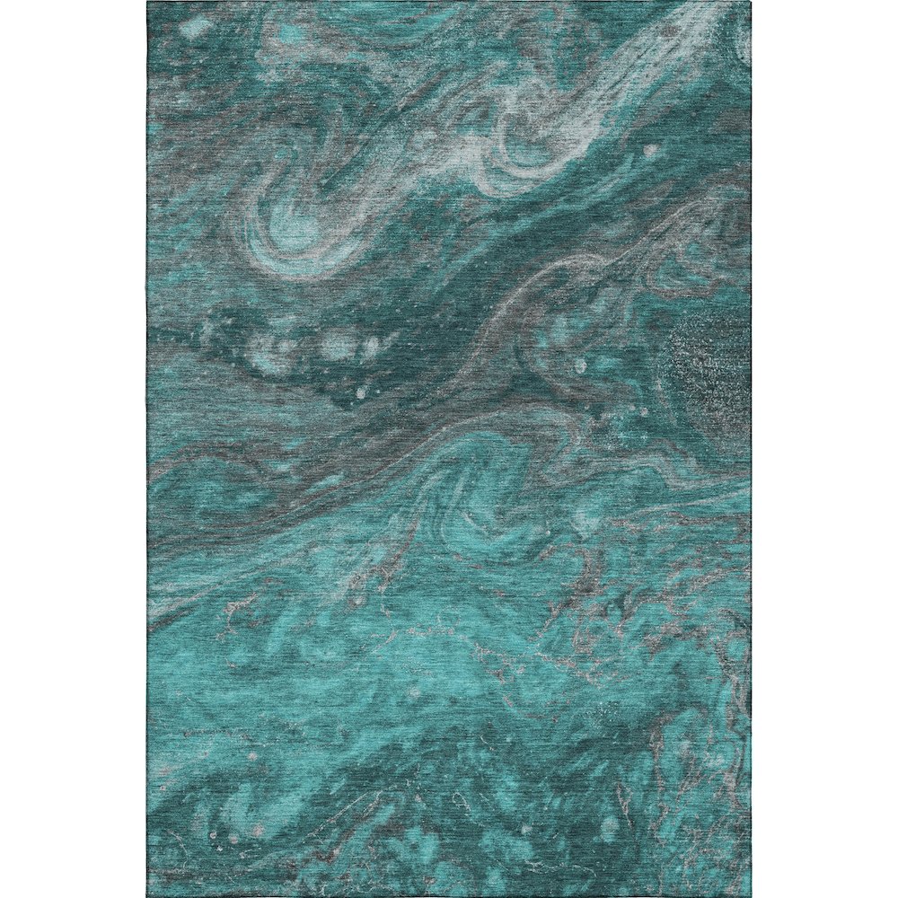 Premium Machine Washable Mayfield  Teal 9' x 12' Rug. Picture 1