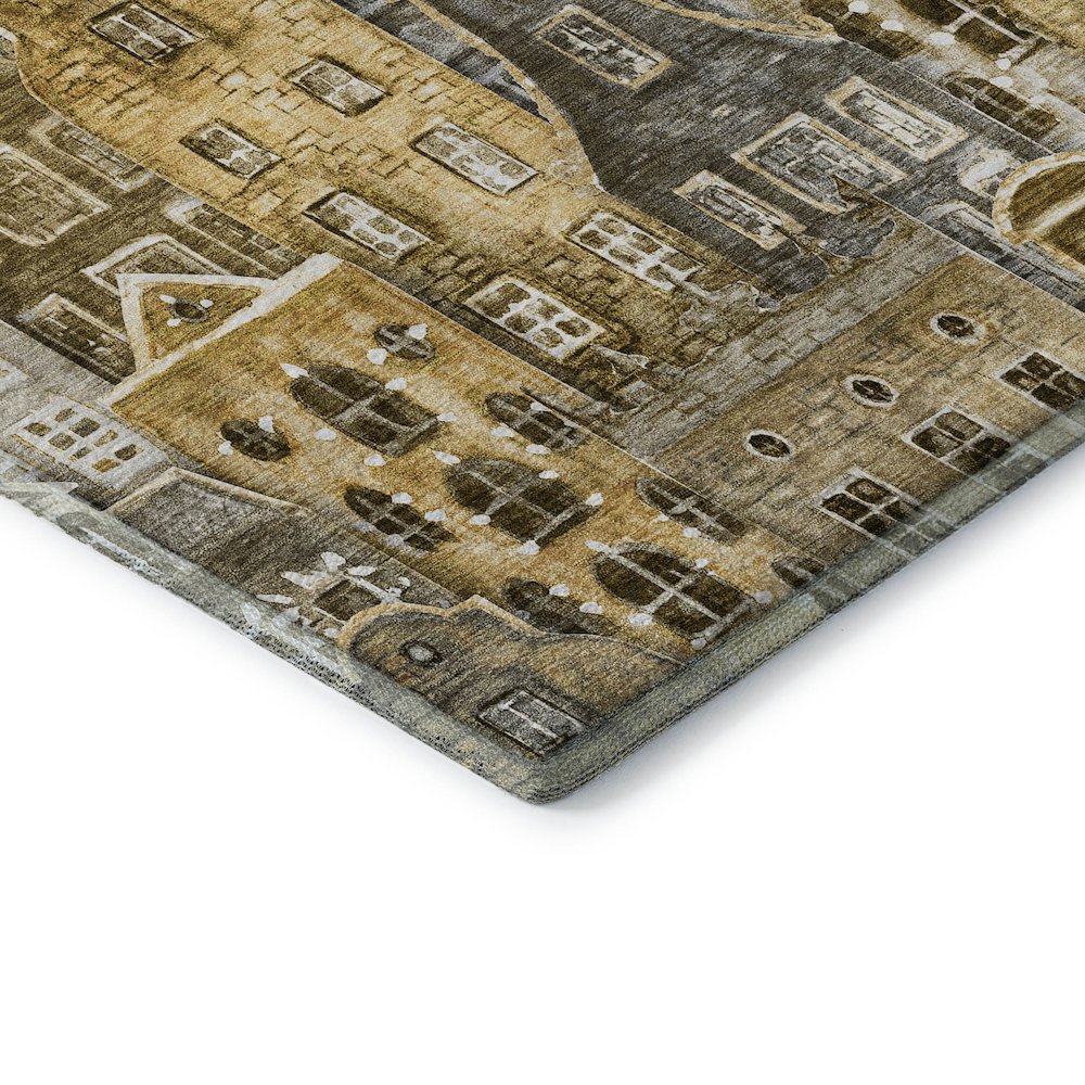 Premium Machine Washable Mayfield  Brown 5' x 7'6" Rug. Picture 3