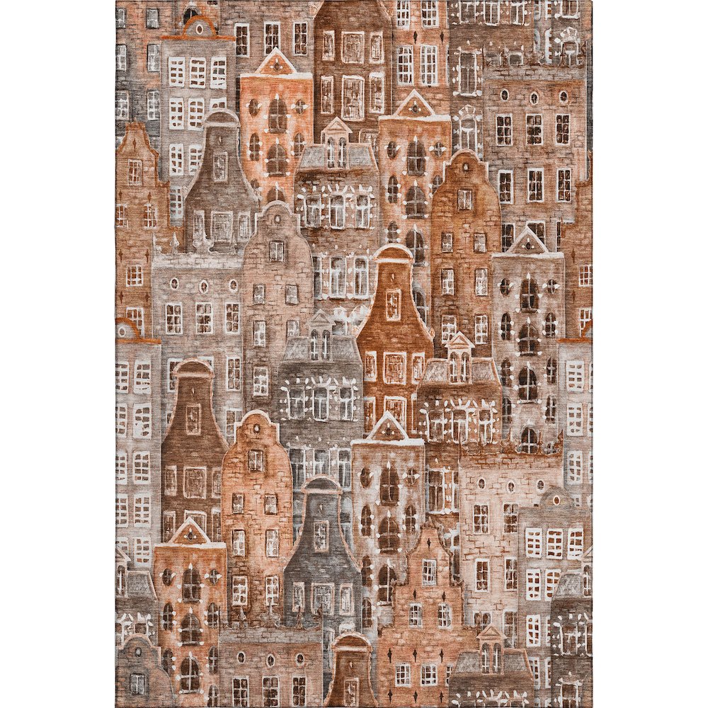 Premium Machine Washable Mayfield  Paprika 9' x 12' Rug. Picture 1