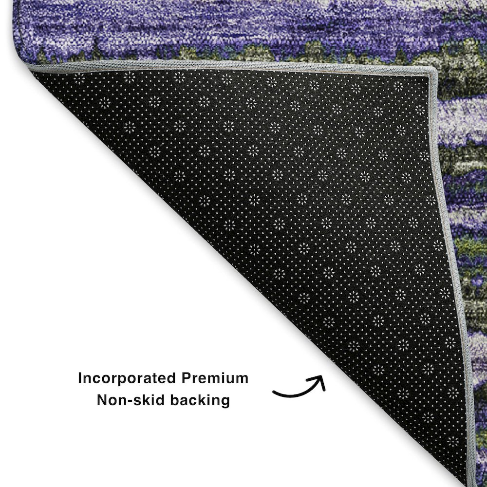 Premium Machine Washable Mayfield  Purple 5' x 7'6" Rug. Picture 2