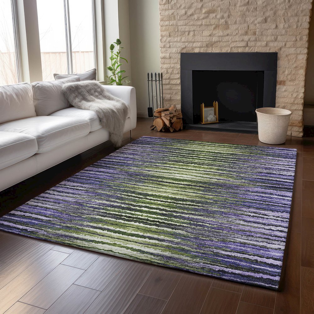 Premium Machine Washable Mayfield  Purple 9' x 12' Rug. Picture 6