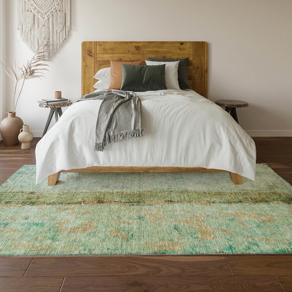 Premium Machine Washable Mayfield  Green 9' x 12' Rug. Picture 6