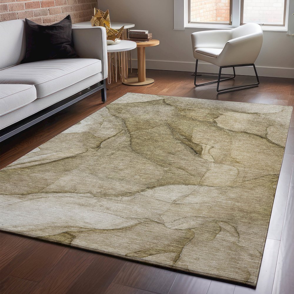 Premium Machine Washable Mayfield  Brown 9' x 12' Rug. Picture 5
