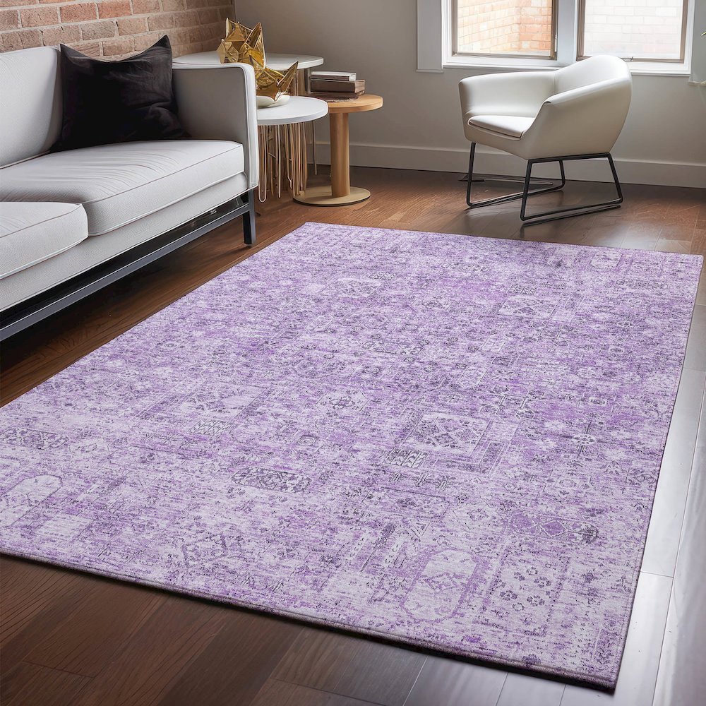 Premium Machine Washable Mayfield  Lilac 9' x 12' Rug. Picture 5
