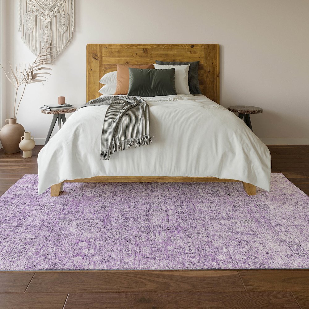 Premium Machine Washable Mayfield  Lilac 9' x 12' Rug. Picture 6